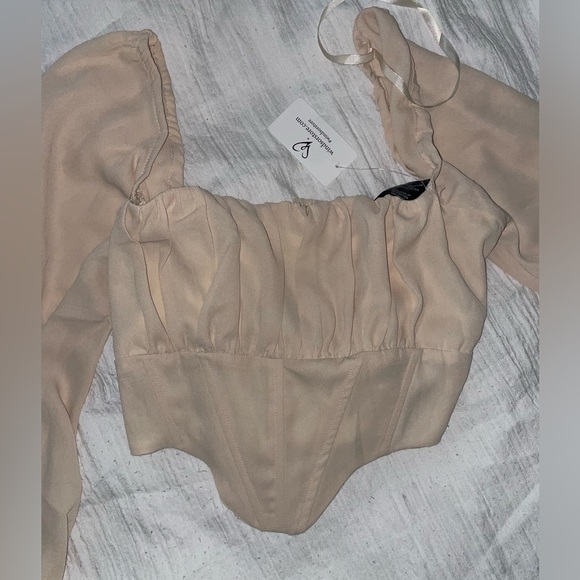 Corset Ruched Top Beige - Picture 3 of 5
